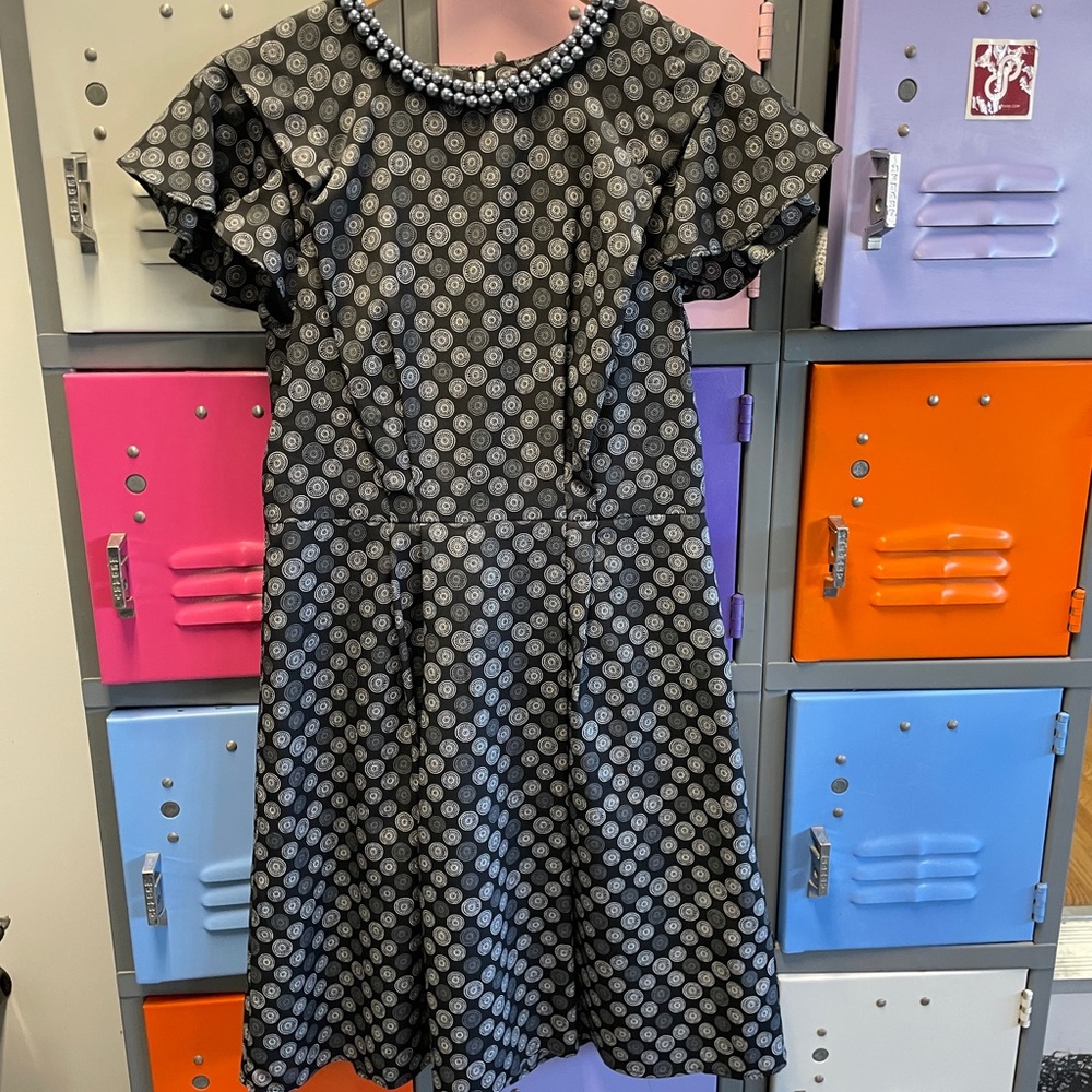 Chic Black and White Patterned Dress